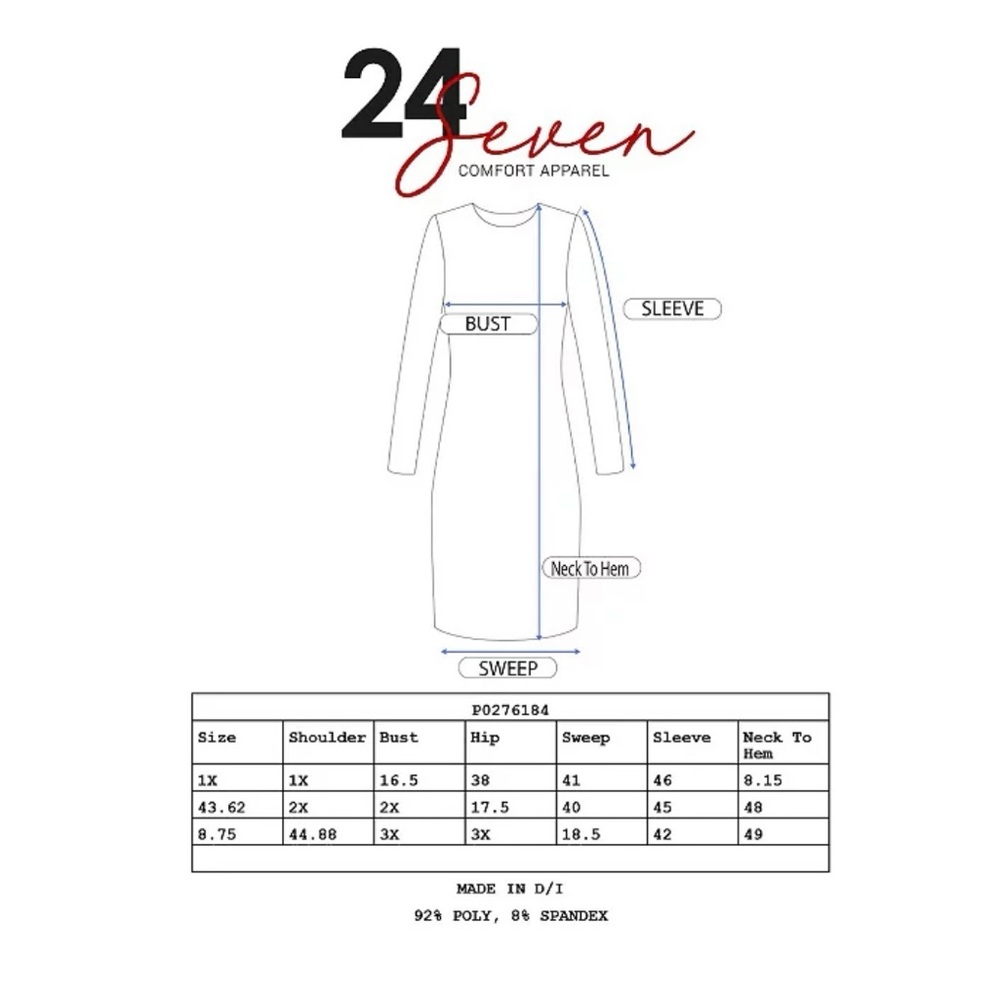 24 seven plus size comfort Apparel short sleeve v-neck faux wrap dress size 1X - Picture 3 of 8